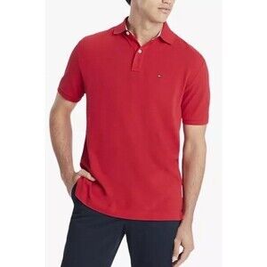Tommy Hilfiger Polo Shirt Men's XL Red Classic Fit Golf Short Sleeve